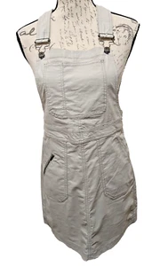 Title Nine Bib Skirt Small Gray Preppy Light Academia Side Zip Pockets - Picture 1 of 10
