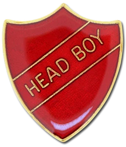 Kopf Junge Pin Anstecker in rotem Emaille Schild - Bild 1 von 2