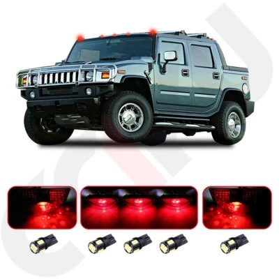 5 New Red Cab Marker Lens&5x T10 5730 Xenon White LED For 2003-09 Hummer H2 SUV - Image 1 of 4
