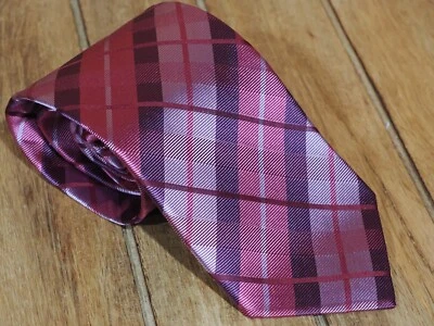 Paul Stuart NUEVA Corbata de Seda Rosa Púrpura a Cuadros Hecha en Japón Foto 1 de 4