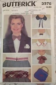 Paquete de accesorios BUTTERICK 3378 patrón de costura de colección años 80 SIN CORTAR Misses' Cummerbund - Imagen 1 de 7