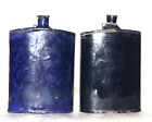 2PC Antik Alt Emaille Model-79 Kobalt Blau Trinkflasche Wasser Flasche 13422
