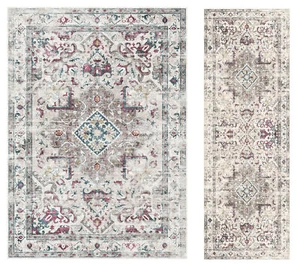 Silk Road Collection Bahala Area Rug Soft Touch Medallion Design Anti Slip Mat - Picture 1 of 38
