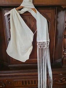 ZARA NUEVO CON ETIQUETAS 100% Lino Top Talla XS COLECCIÓN CRUDO ZW Crochet Flecos Agotado - Imagen 1 de 8