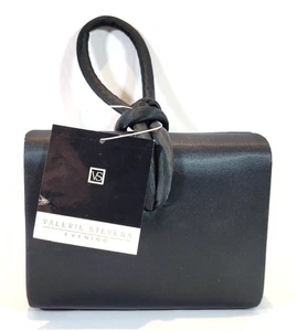 Valerie Stevens Abend schwarz Satin Mini Tasche mit Etikett Mode Handtasche - Bild 1 von 7