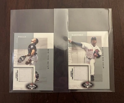 Pedro Martinez / Mike Piazza - 2002 Fleer Box Classic Mini - Game-Worn Jerseys - Image 1 of 2
