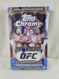 2024 Topps Chrome UFC HOBBY Box FACTORY SEALED 12 Packs 2 Auto - Picture 1 of 5