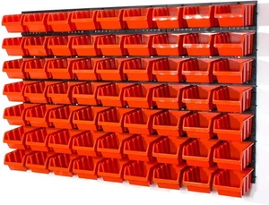 WALL MOUNTED TOOL PEG BOARD 1152mm x 780mm 63 ELEMENTS GARAGE STORAGE BINS - Picture 1 of 4