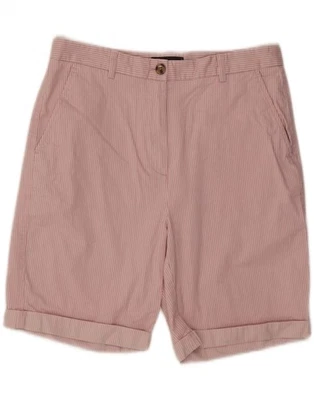 MARKS & SPENCER Womens Chino Shorts UK 12 Medium W32  Pink Striped Cotton DR74 - Image 1 of 3