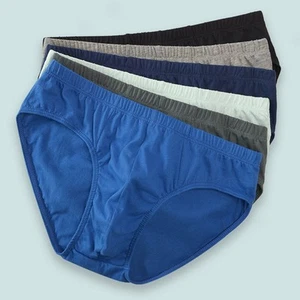 Slip homme confortable en coton taille moyenne stretch sous vêtement pour usage - Picture 1 of 18