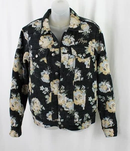Prps Prim Rose Men's Black Gold Multi Floral Print Full Button Jacket Size Small - Picture 1 of 4