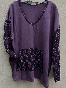 Marketplace Handwork of India besticktes Top Übergröße 2W 2XL Batik/Tasche - Bild 1 von 10