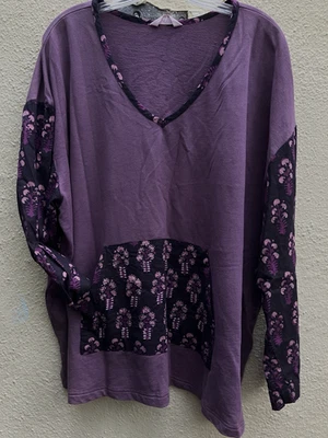 Marketplace Handwork of India Embroidered Top Plus size 2W 2XL Batik/Pocket - Image 1 of 4