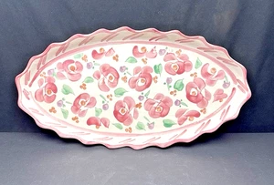 XL Fioriware Jardinware Zanesville Winterberry Platter Retired VTG 20” Floral - Picture 1 of 21