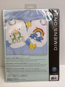 Dimensions Noah's Ark Bibs Stamped Cross Stitch Kit - Picture 1 of 5