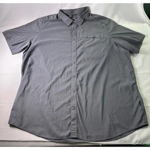 SWISS TECH Herren grau gestreiftes Kurzarm Hemd mit Knopfleiste 3XL Polyester Elasthan - Bild 1 von 8