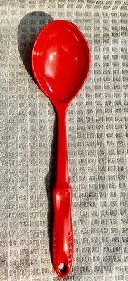 VTG Unbranded Red Melamine Comfort Grips Serving Ladle/Spoon 12.75" Long 1" Deep - Image 1 of 4