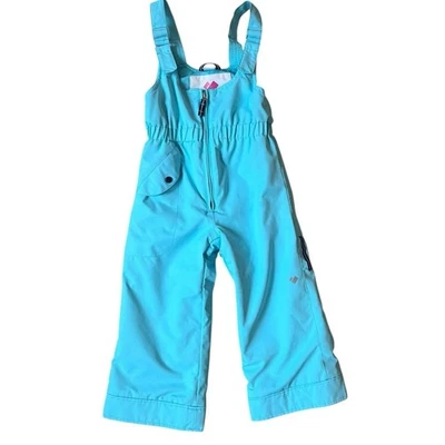 Obermeyer Youth Snow Bibs Girls 4 Tourquoise Blue Insulated Ski Winter I-Grow - Image 1 of 4