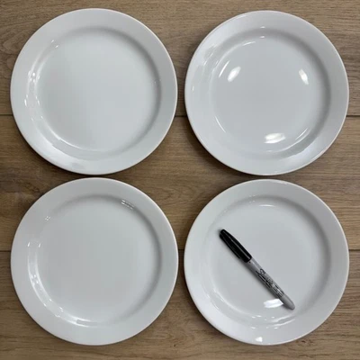Pillivuyt Porcelain Dinner Salad Plates Culinaire White 8.5" Set 4 Porcelain - Image 1 of 4