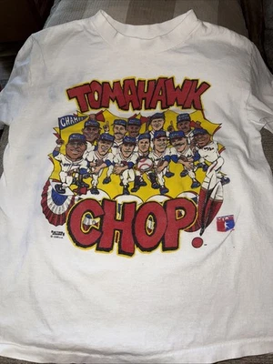 Camiseta de béisbol vintage MLB Atlanta Braves "Tomahawk Champs" años 90 talla grande Foto 1 de 4