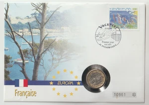9/5/2004 France Coin Cover - Europa - Vacances - with 2002 1 Euro Coin - Picture 1 of 2