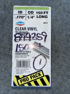 EZ FLO Tubo in vinile, ID da 0,170" x 1/4" OD x 150 piedi 98616 NUOVO - Foto 1 di 2
