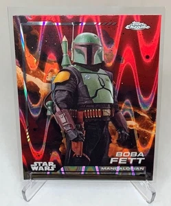 2024 Topps Chrome Star Wars Boba Fett Red Raywave #19 - Picture 1 of 2