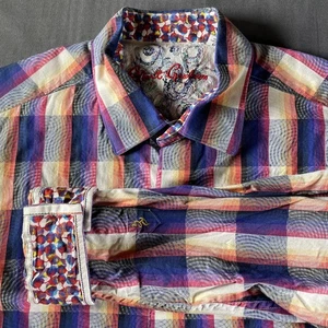 Camisa Robert Graham Para Hombre Grande Multicolor A Cuadros Calce Clásico Manga Larga Algodón - Imagen 1 de 10