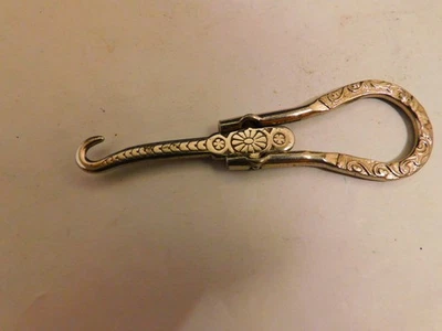 Great  Vintage Folding Shoe Button Hook  Very Ornate Unusual - Image 1 of 4