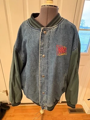 Vintage Denim Holley Carburetor Co Jacket Coat Snap Front Sz XL Swingster Bomber - Image 1 of 4