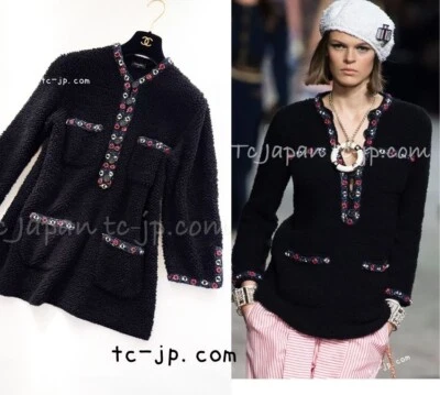 Suéter túnica tejido con anillo de algodón tricolor negro Chanel 19C 42 44 US10 12 Foto 1 de 4