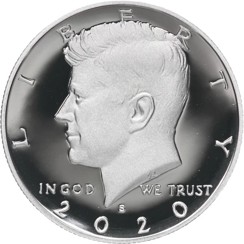 2020 S Kennedy Half Dollar Gem Deep Cameo CN-Clad Proof Coin Cover