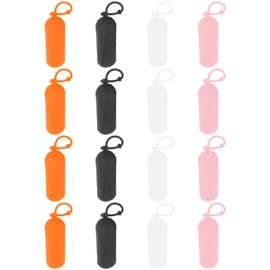 16 Pcs Silicone Travel Bottle Sleeves Leak Locks Covers White/Black/Pink/Orange - Picture 1 of 7