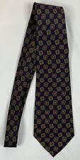 POLO Ralph Lauren mens silk tie vtg Purple geometric red yellow Made In USA 59”