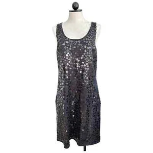 Worthington Large Sequined Sleeveless Knit Cocktail Dress Black Size XL - Picture 1 of 12