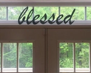 Blessed - Script Wall Sign Art - Black Powder Coated - 25" Long x 8" Tall - Picture 1 of 3