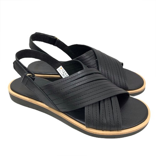 Timberland sandalo donna Adley Shore cinturino alla caviglia nero pelle misura 7 5 nuovo con scatola