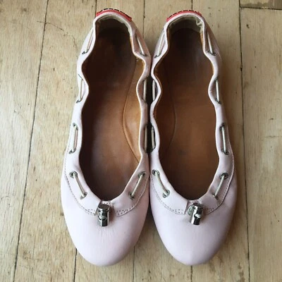 Zapatos planos de ballet Hunter para mujer de cuero rosa Dominica talla 7,5 Foto 1 de 4