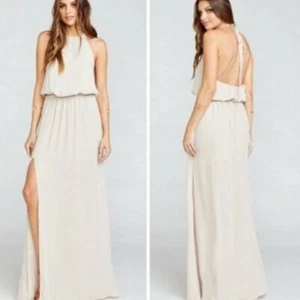 Neu ohne Etikett Show Me Your Mumu meliertes Neckholder-Maxikleid Show Me The Ring knackig Medium M - Bild 1 von 5