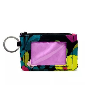 Vera Bradley Lighten Up Zip ID Case with Key Ring in Hilo Meadow Floral NWT - Picture 1 of 4