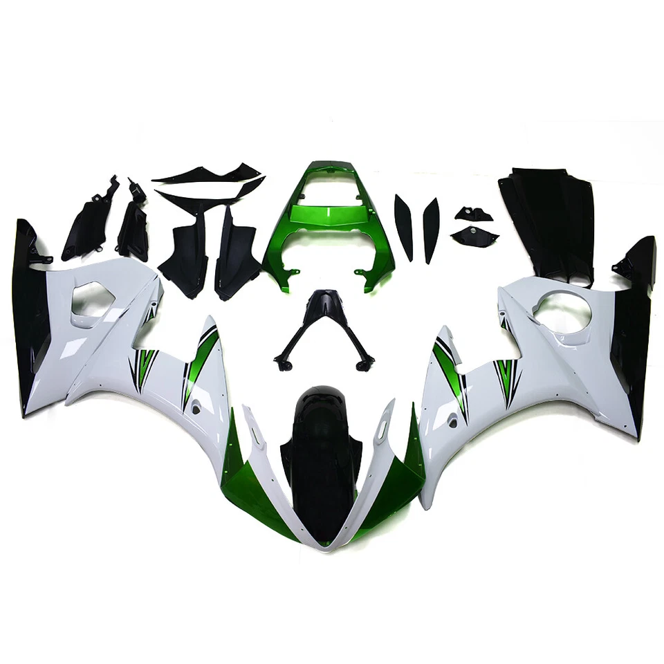 Fairings for Yamaha YZF600 R6 2003 2004 2005 YZF R6S 06-09 Body Kit Green White Foto 1 de 4