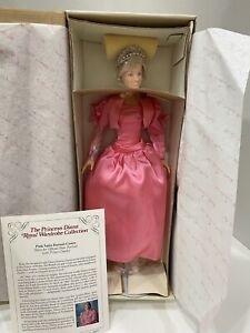 Vintage Danbury Mint Princess Diana Doll Pink Dress Royal Wardrobe New in Box