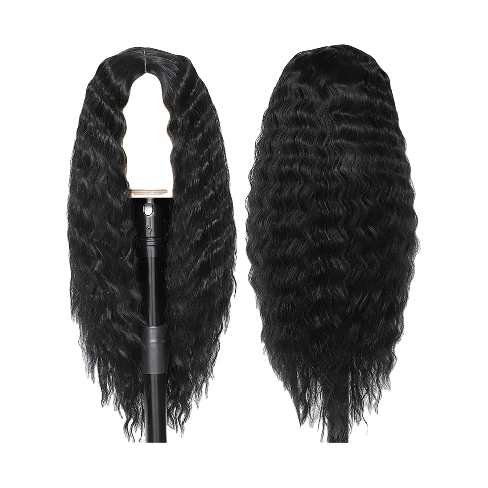 Peluca de encaje rizado puro profundo parte media Foto 1 de 1