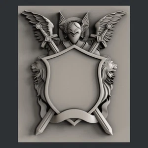 3d STL models for CNC, Artcam, Aspire, relief coat of Arms - Picture 1 of 4