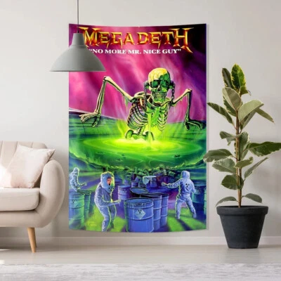 Megadeth thrash metal band Tapestry Fabric Wall Hanging Banner Flag Decor 36x60' - Image 1 of 4