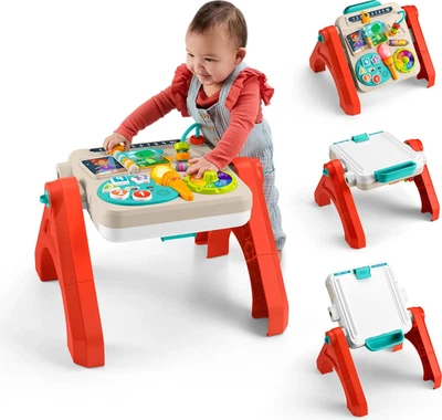 Mesa de actividades y caballete de arte Fisher-Price juguete para bebés y niños pequeños ríe y aprende 4 en 1 Foto 1 de 4