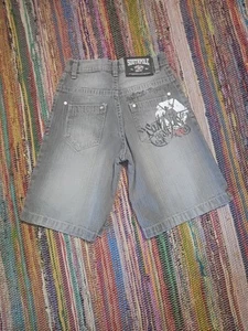 Vintage Y2K Southpole Baggy Denim Skater Jorts Jean Shorts Thug Kids Boys 8 24x9 - Picture 1 of 10
