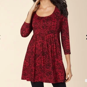 Soma Size Medium Empire Waist Tunic Opulent Lace Ruby - Picture 1 of 8