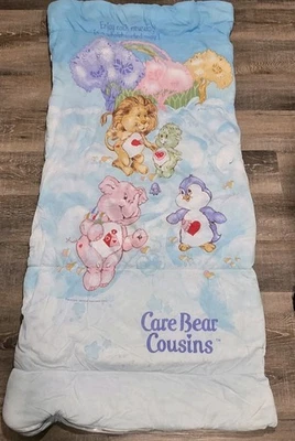 Saco de dormir vintage años 80 Care Bear Cousins Lotsa corazón acogedor corazón valiente Foto 1 de 4