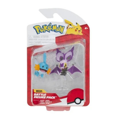 Pokémon Battle Figure 2 Pack - 5cm Figures Noibat Och Mudkip - Official Pokemon  - Image 1 of 4